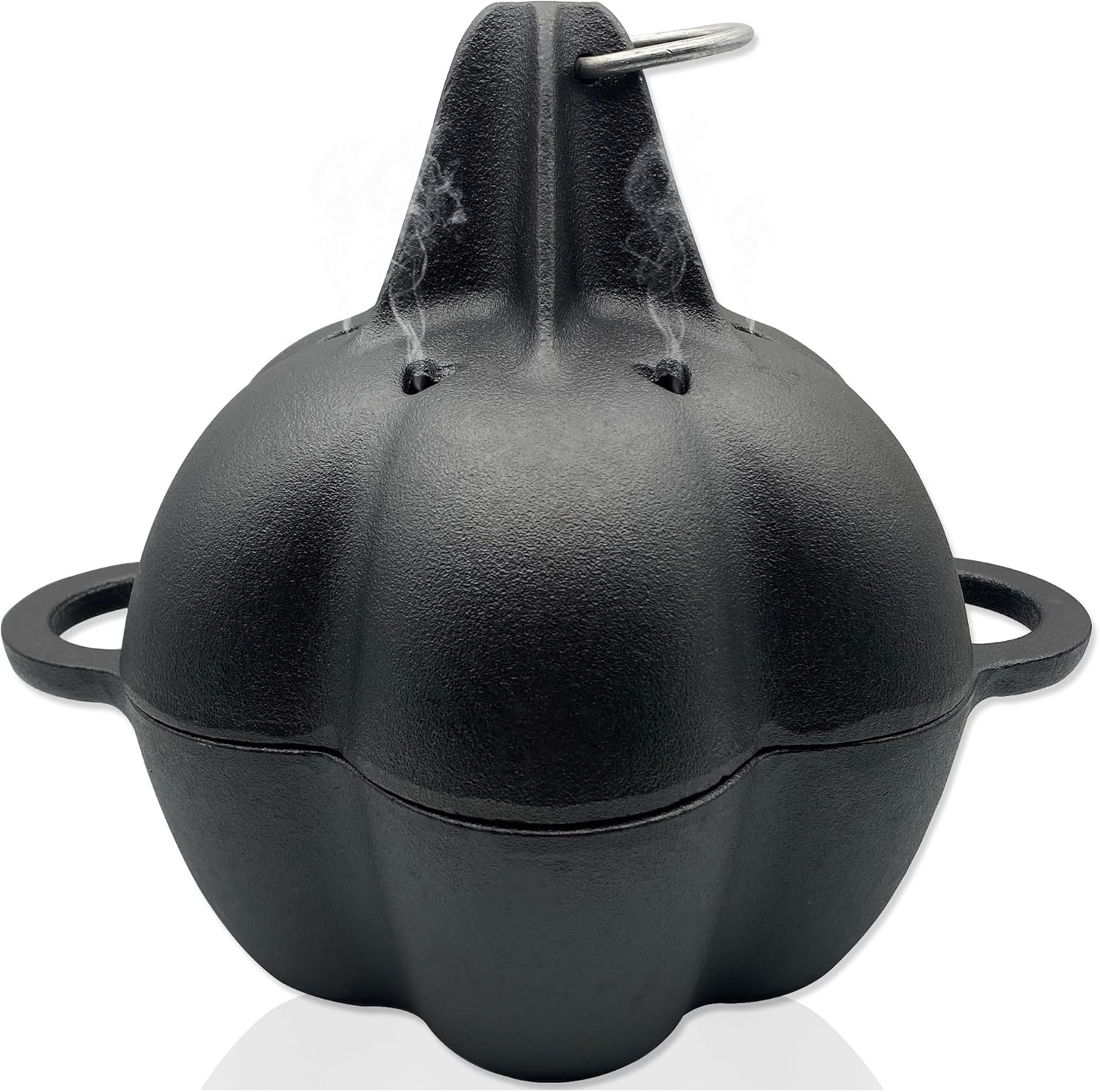 Large Cast Iron Smoker Roaster for Flavorful BBQ and Oven Cooking