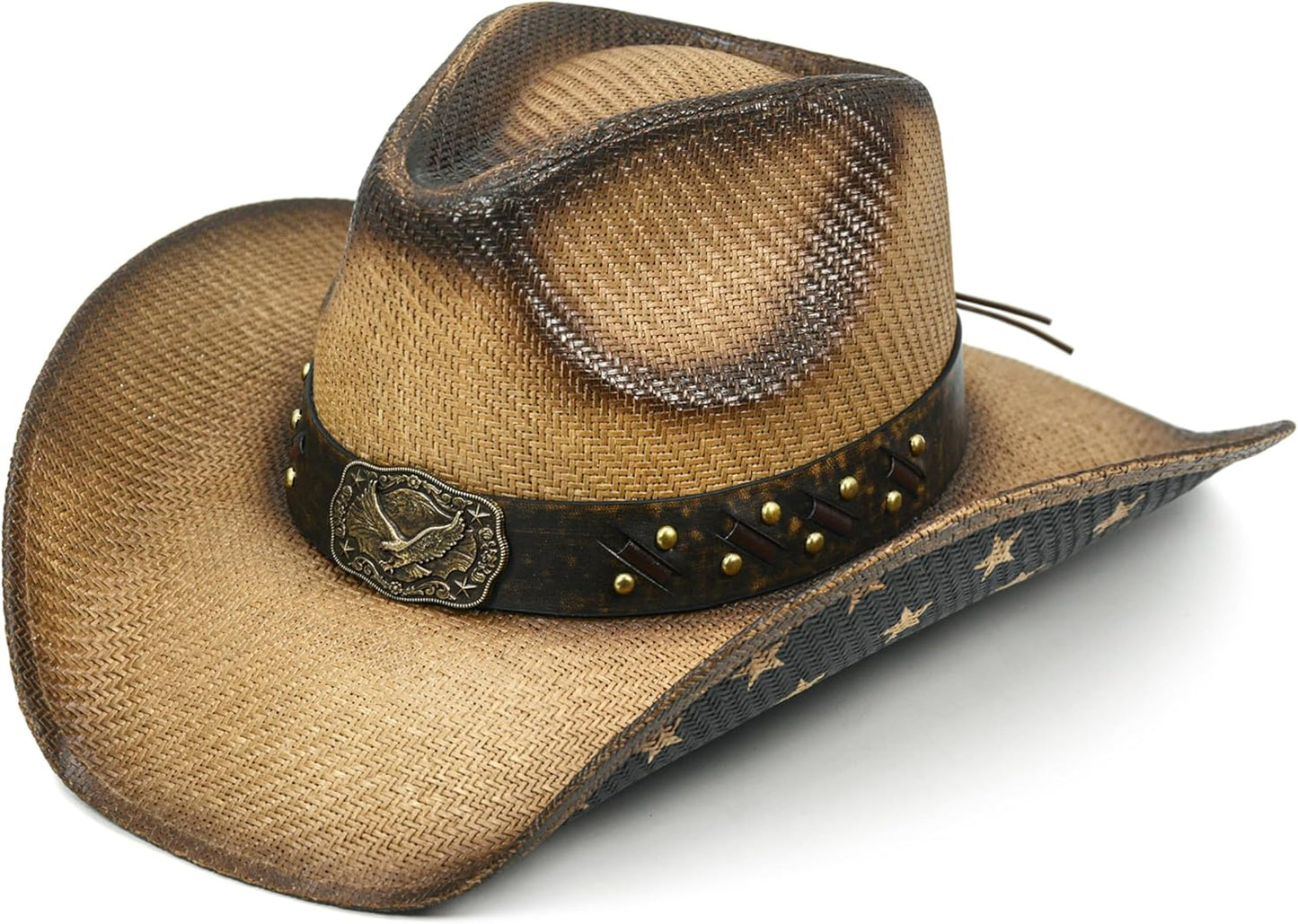 Straw Cowboy Hat for Men and Women - Western Sun Hat Style