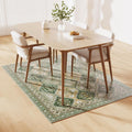 Floor Mat for Home 57 ft Green - Waterproof Vintage PVC Area Rug