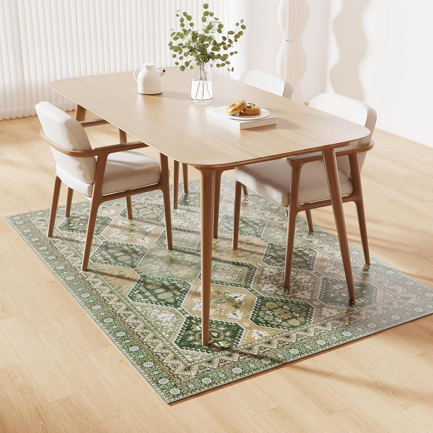 Waterproof Floor Mat for Home 57ft, Easy Clean Vintage Rug