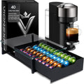 Coffee Pod Holder with Rail Drawer for Nespresso and K-Cups