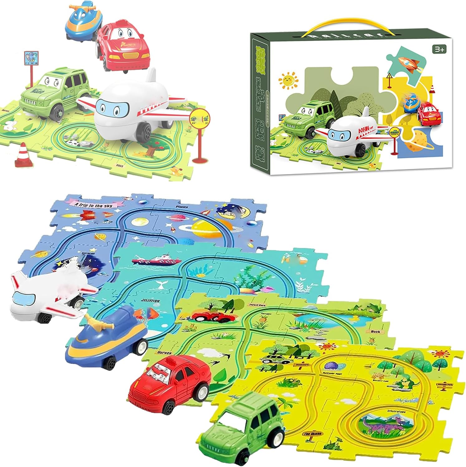Nukids Puzzle Racer Kids Car Track Set for Creative Playtime