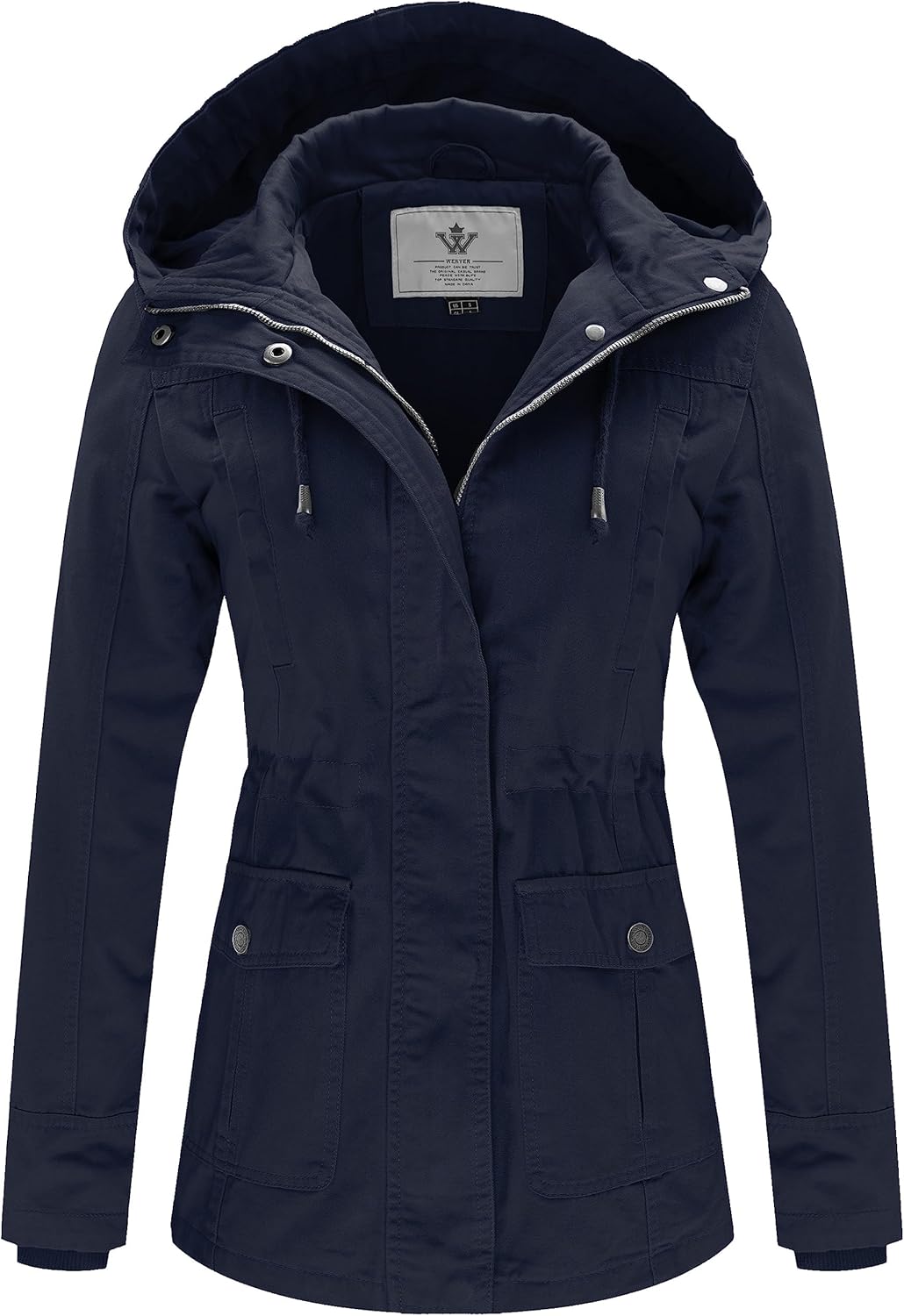 WenVen Women's Cotton Military Jacket for Casual Style and Comfort