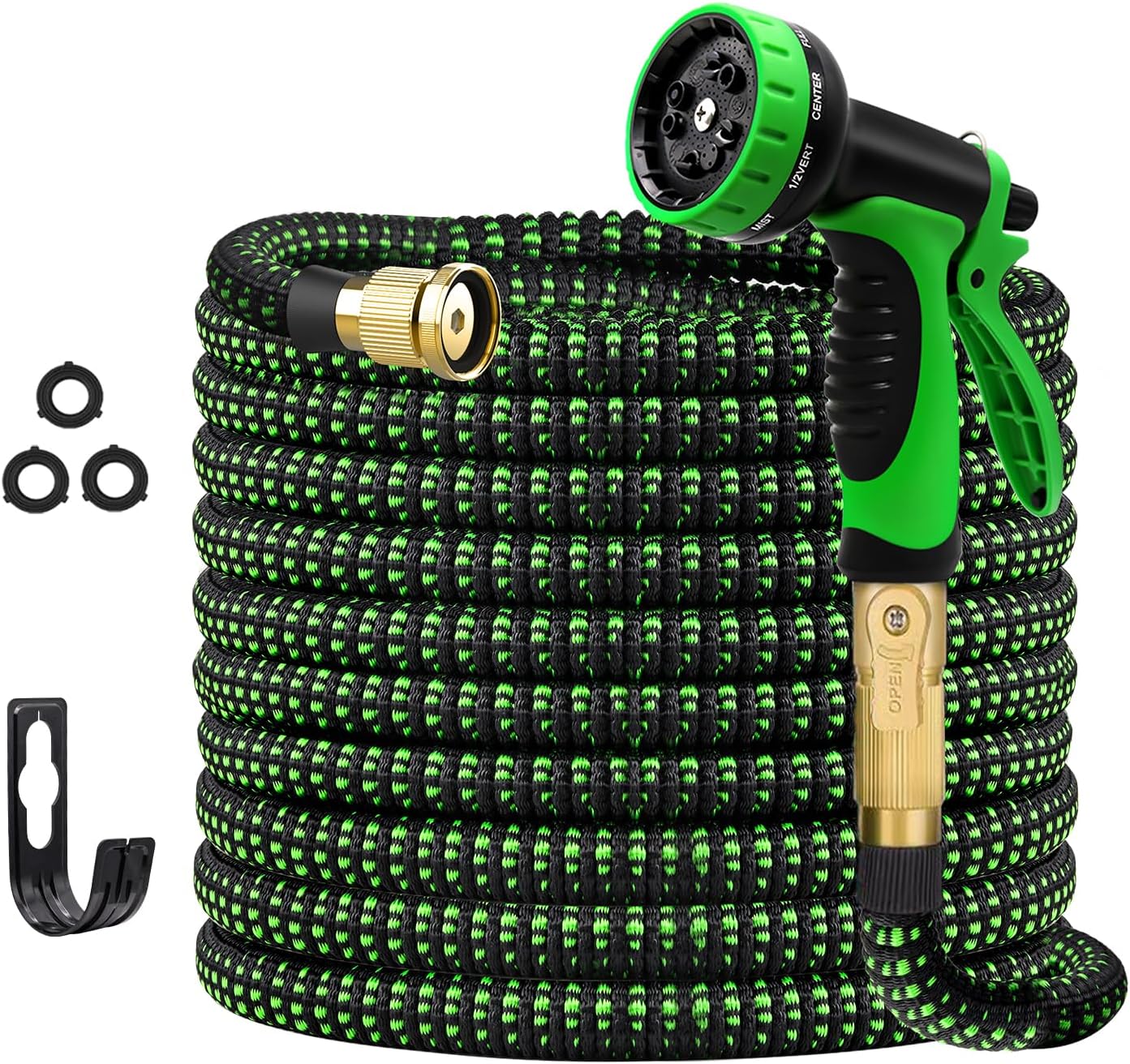 50 FT Expandable Garden Hose with 10-Function Spray Nozzle