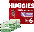 Huggies Little Movers Diapers & Wipes Bundle - Size 6, 96ct + 768