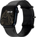Leather Band Compatible with Apple Watch 42/41/40mm - XXL Black