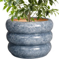 SQOWL Ceramic Planter 10 Inch Gray - Modern Indoor Pot with Drainage