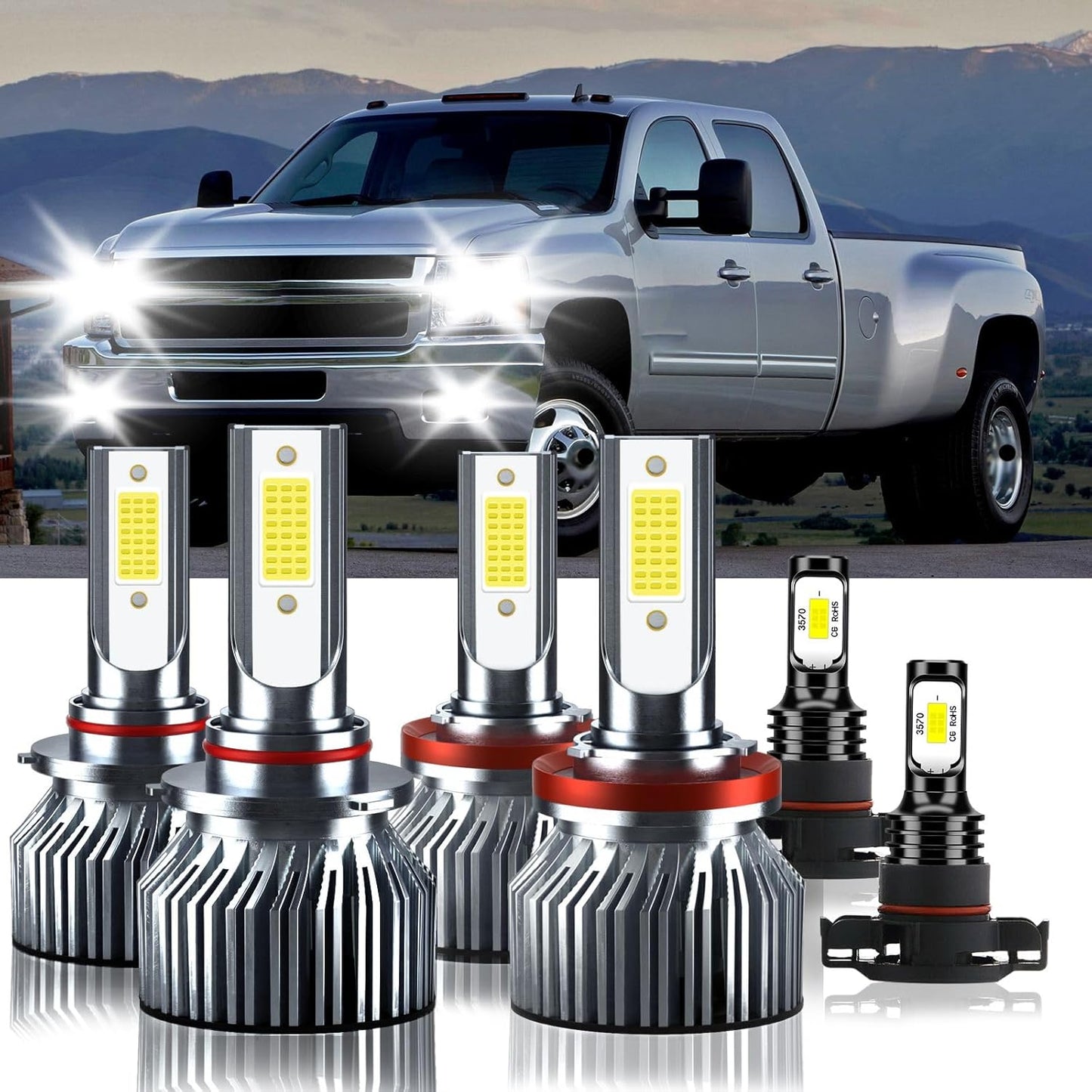Compatible Chevrolet Suburban 2018-2020 High&Low Beam Fog Light Kit
