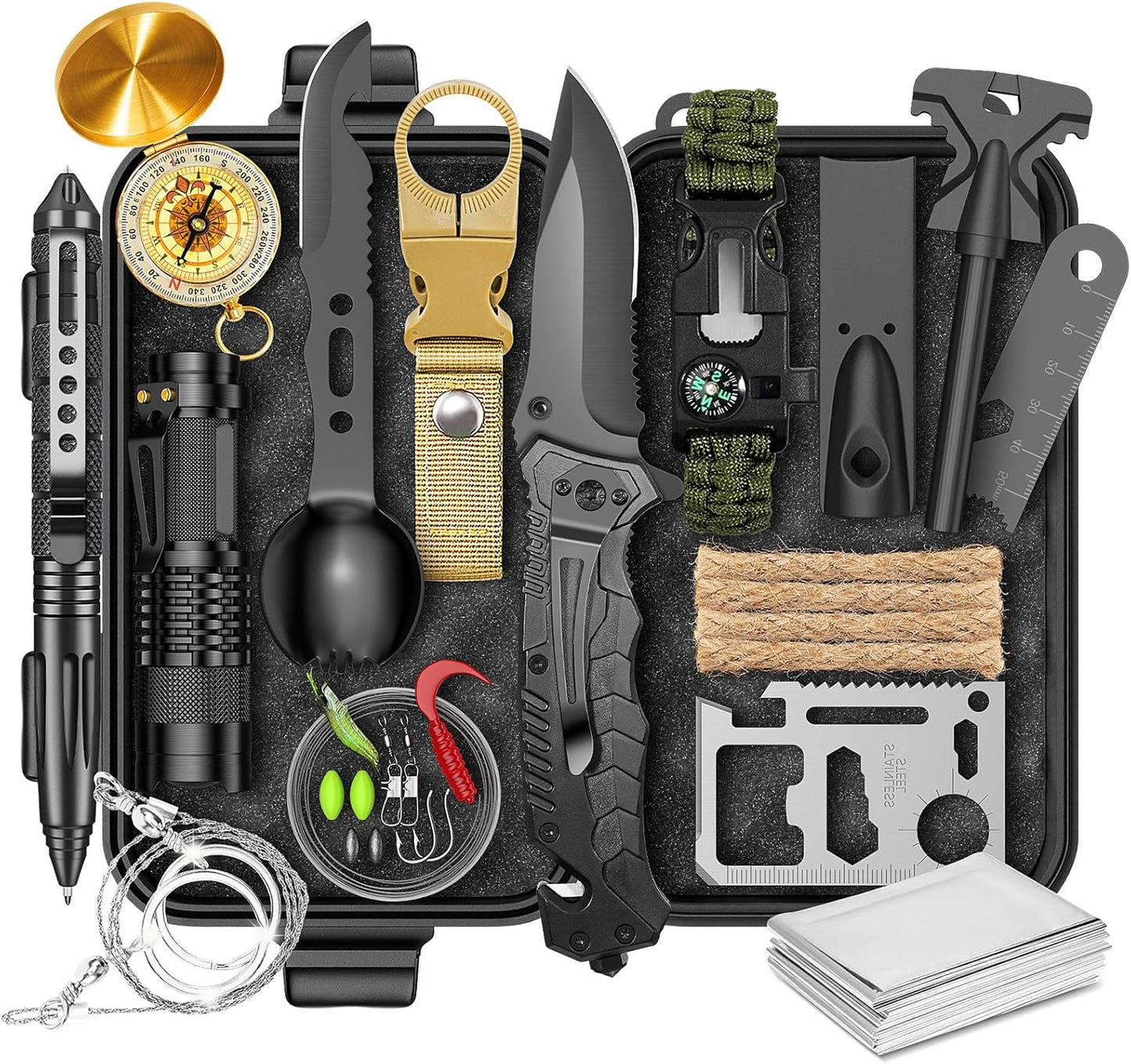 Survival Kit & Gear Set - 25 Pcs, Gifts for Him Dad, Camping Essentials - BesTuckle