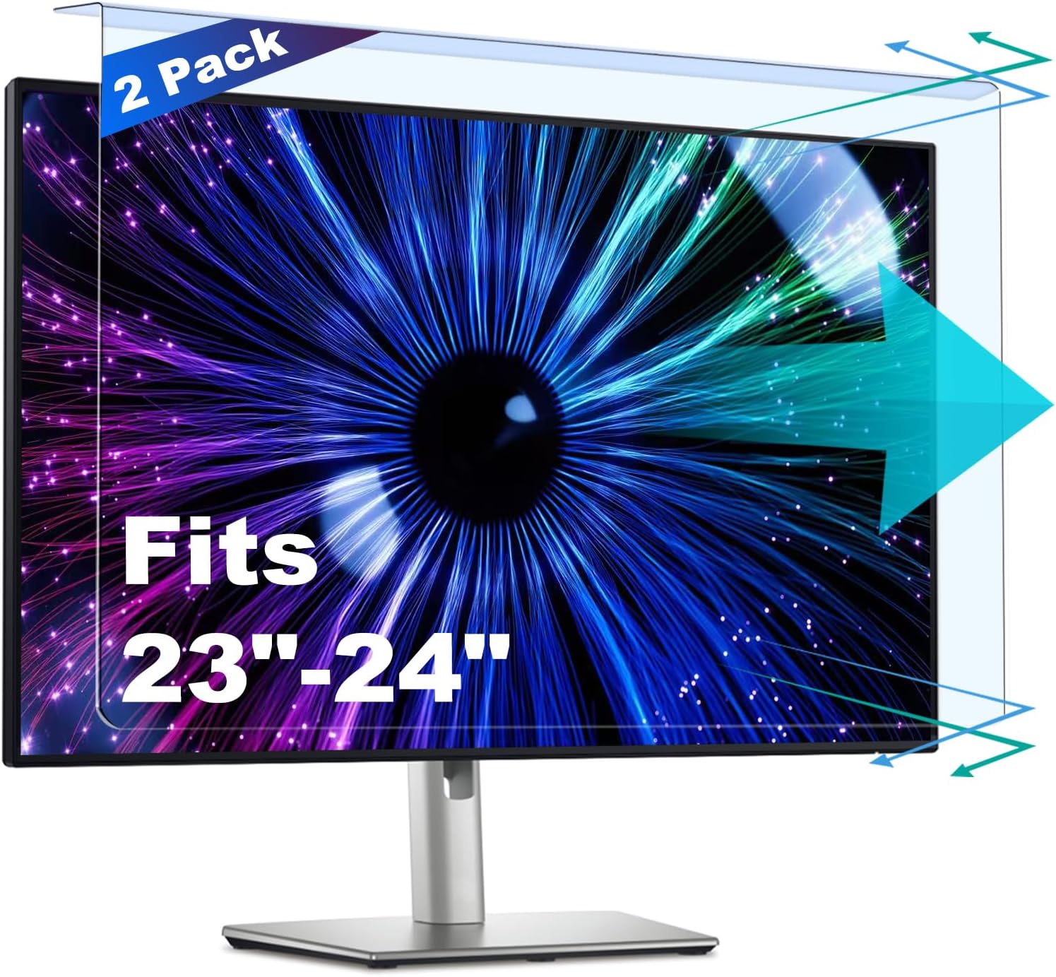2 Pack Anti-Blue Light Screen Protector for 23-24 Inch Monitors
