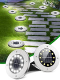 Coroor Solar Ground Lights 12 LED In-Ground Disk Lights - Bright