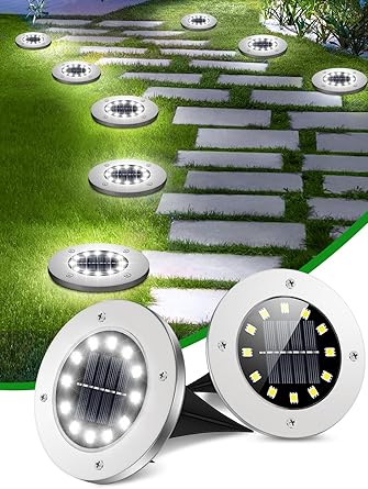 Coroor Solar Ground Lights - 12 LED Waterproof Garden Lights
