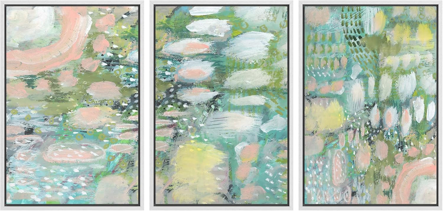 Vibrant Textured Abstract Multi-Colored Wall Art Print Set