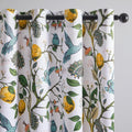 Topfinel 102 in White Luxury Blackout Curtains - Hummingbird Floral