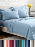 Split King Light Blue Sheet Set - Ultra Soft 7 Piece, Deep Pockets