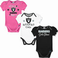 Gerber Baby Girls NFL Team 3 Pack Short Sleeve Onesie Bodysuit - Soft