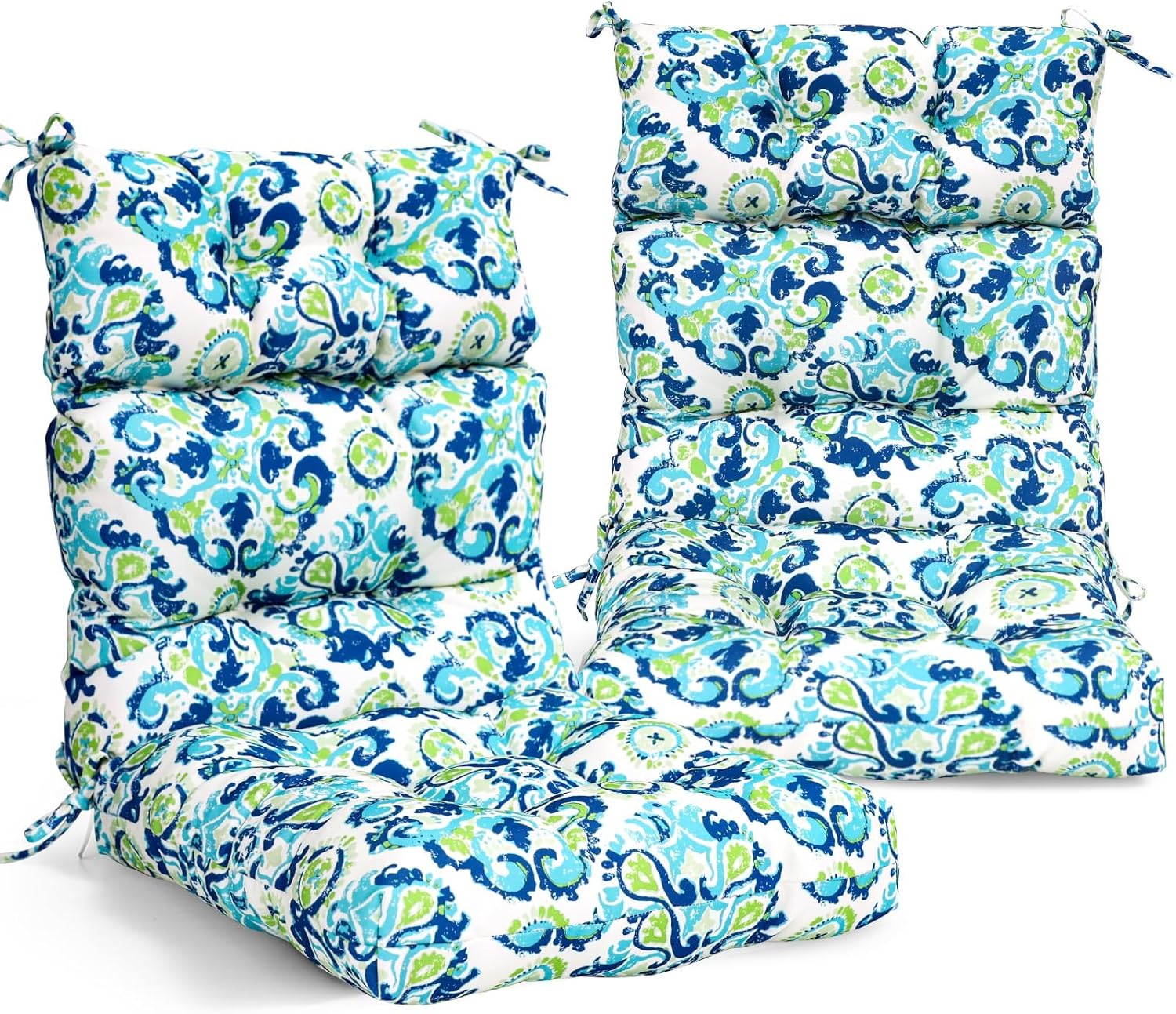 EAGLE PEAK Tufted High Back Patio Chair Cushions Set of 2