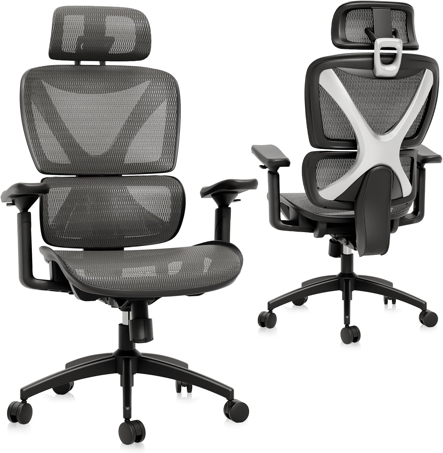 Gabrylly Big & Tall Ergo Chair, Lumbar Support, 3D Armrest