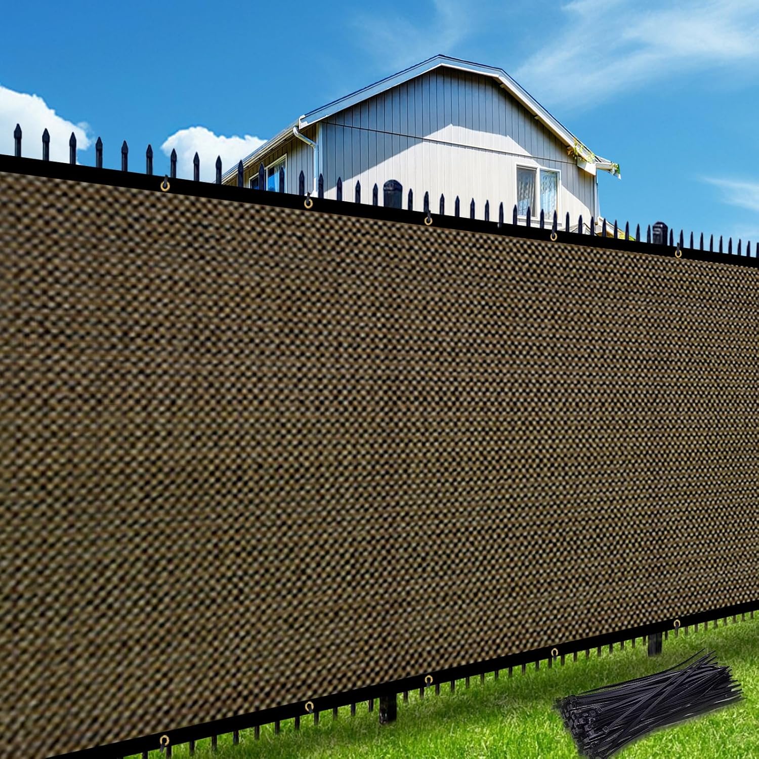 Artpuch Fence Privacy Screen 6ftx50ft Mocha Heavy Duty Cover