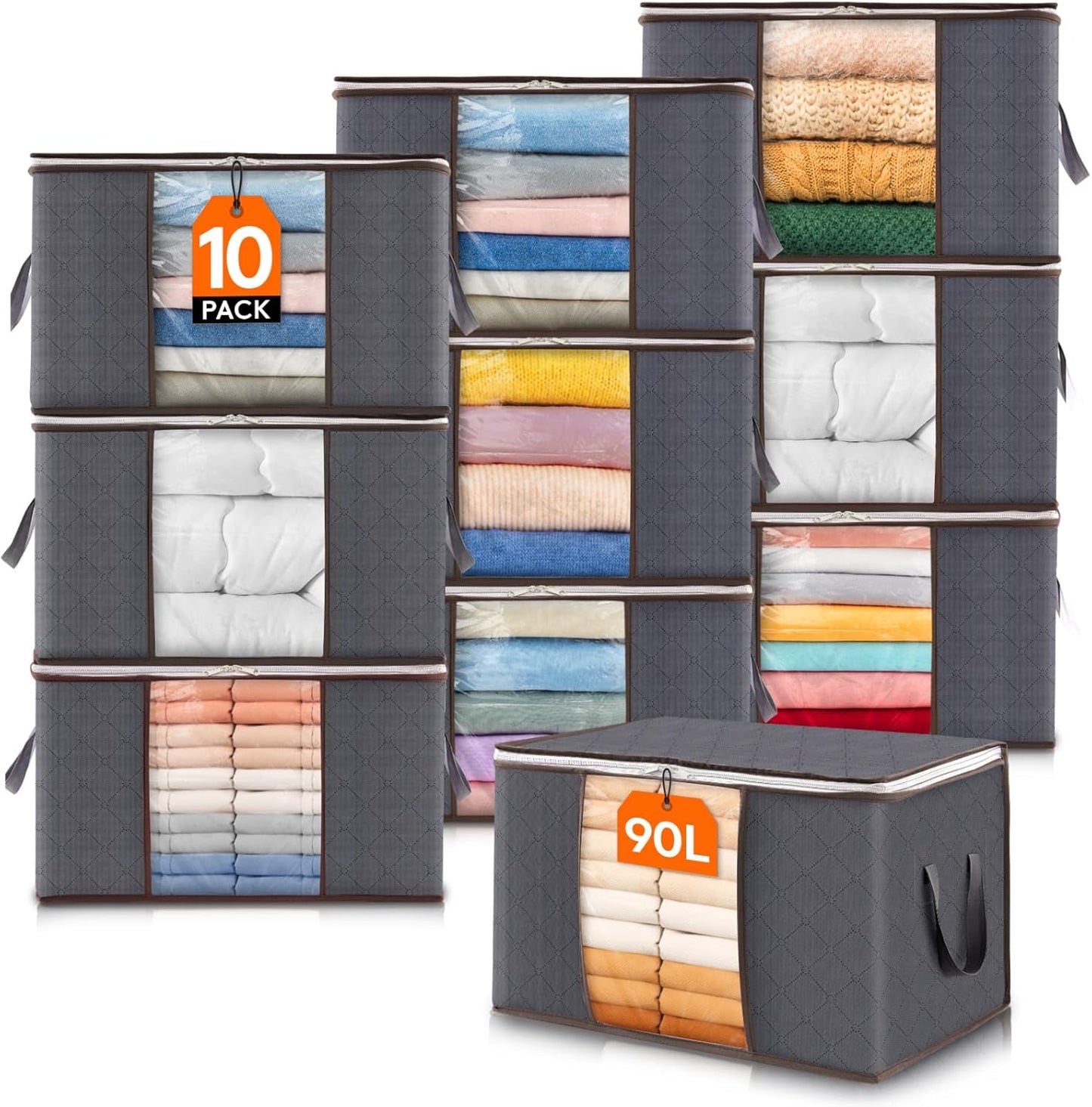 Lifewit 90L Large Storage Bags for Clothes and Bedding Organizing
