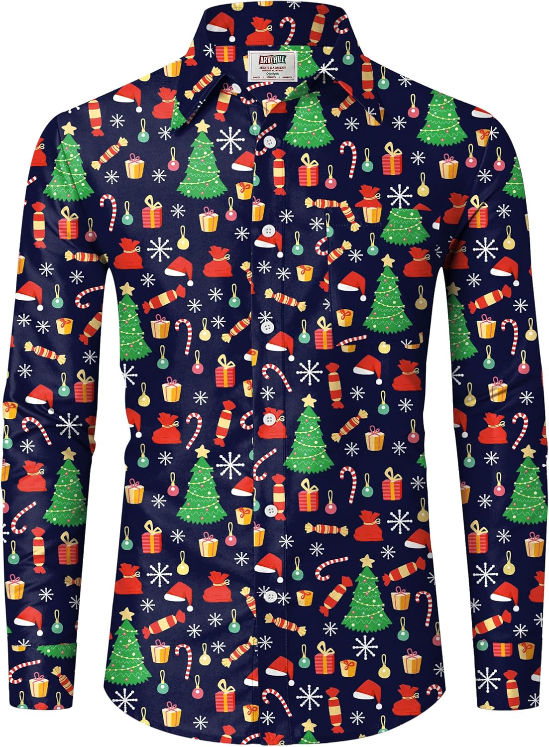 Arvilhill Men's Christmas Shirts for Festive Holiday Fun