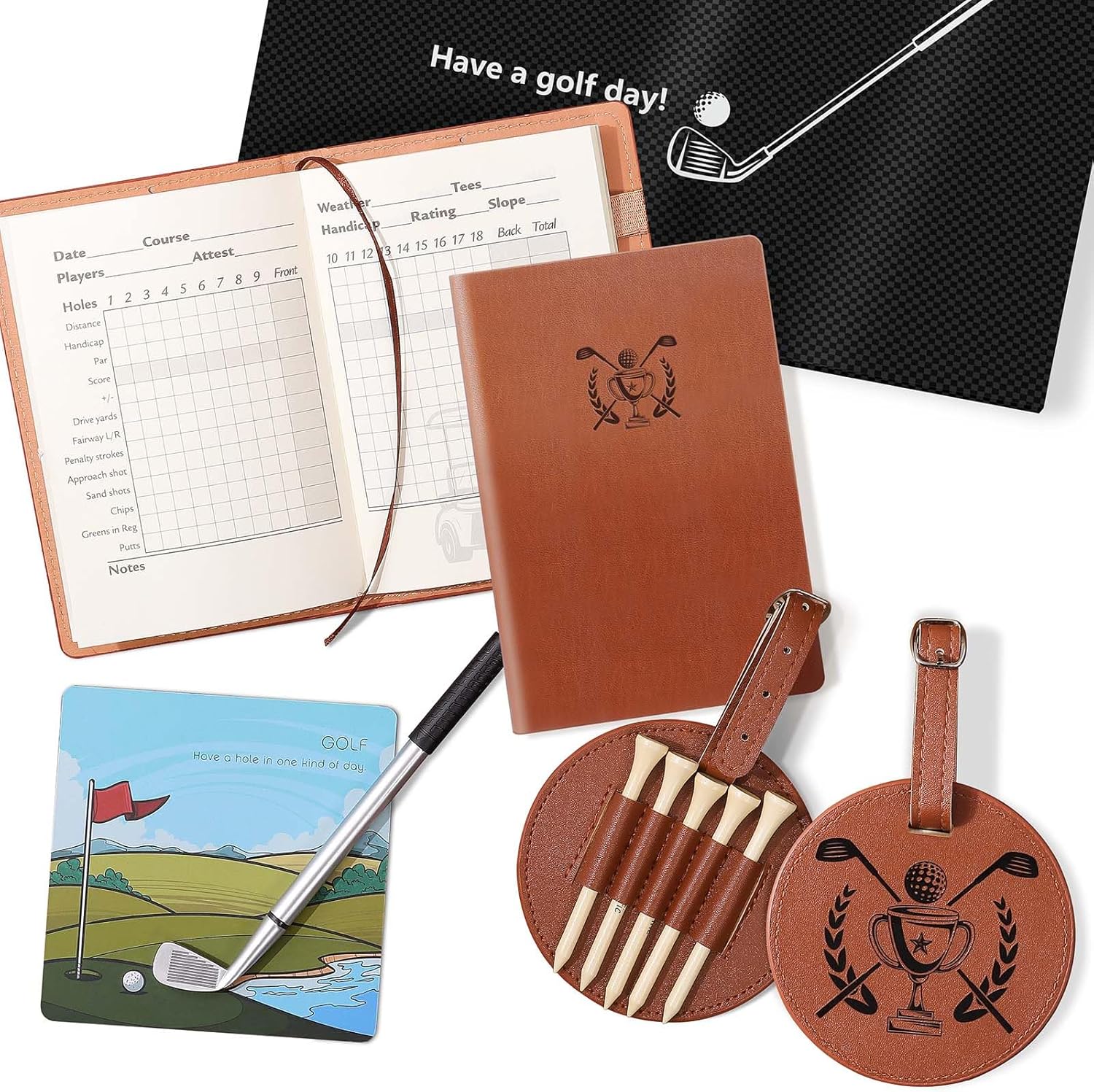 Premium Leather Golf Scorecard Book Set by GLORIEROO