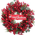 idyllic 22ft Artificial Christmas Front Door Wreath - Red Berry