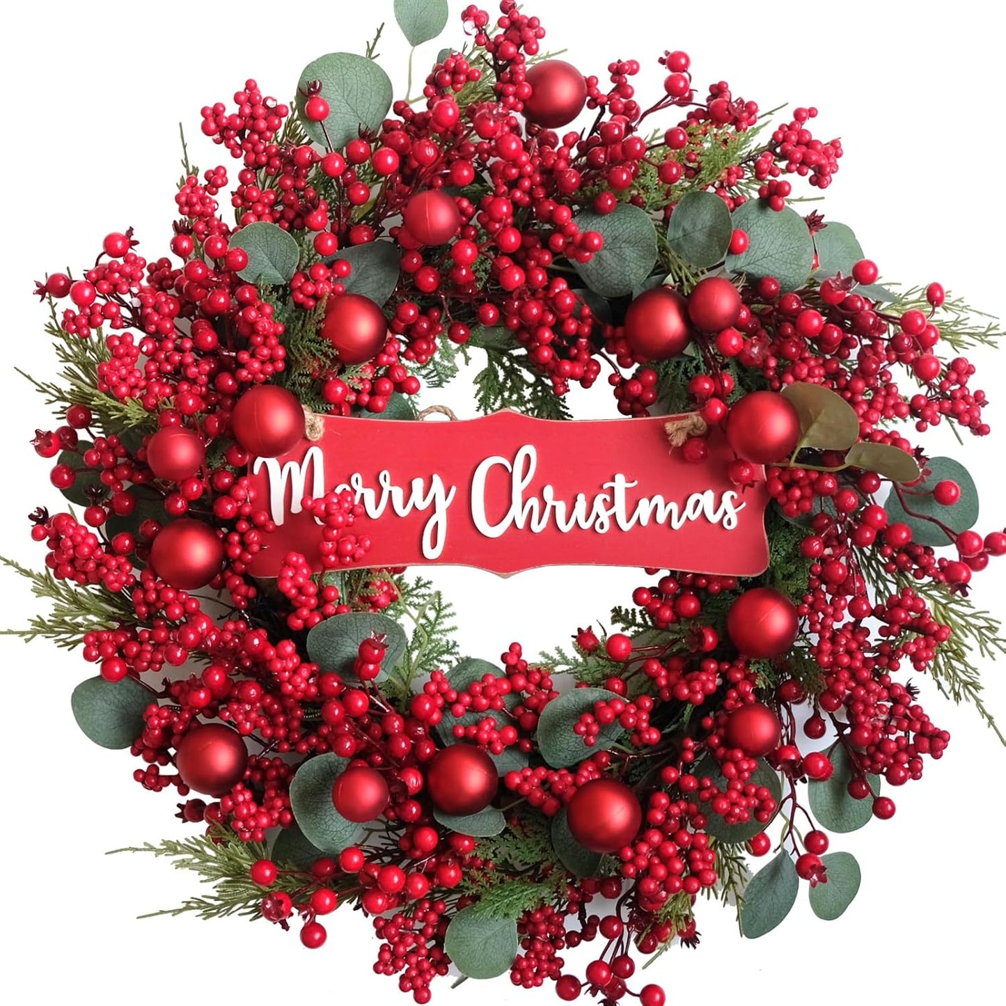 Idyllic 22in Artificial Christmas Wreath for Festive Decor