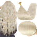 Full Shine U Tip Human Hair Extensions 14 in Platinum Blonde - Natural