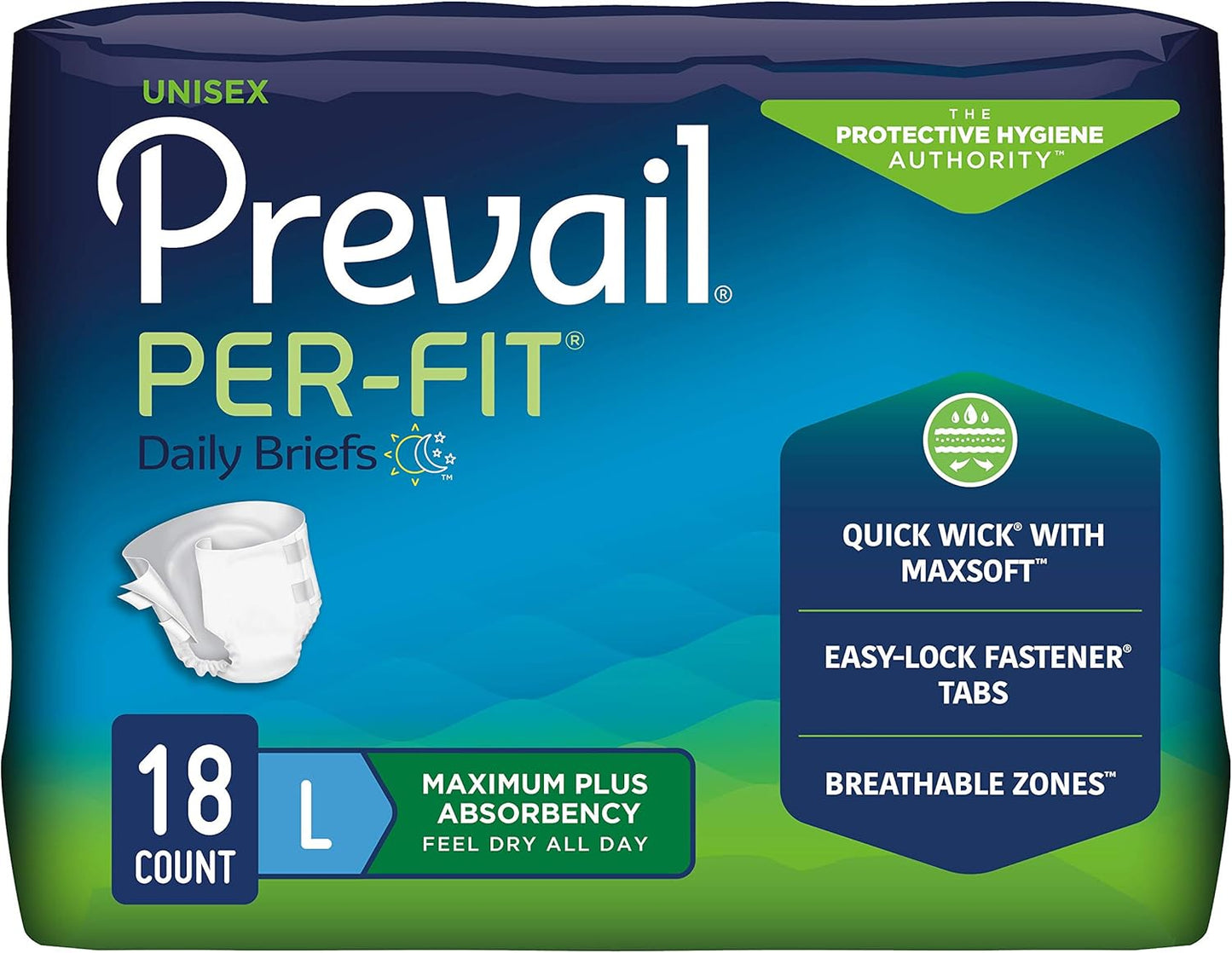 Prevail Large Disposable Adult Diaper, Maximum Absorbency