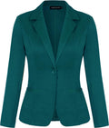 Women Long Sleeve Button Blazer - Lightweight Office Jacket