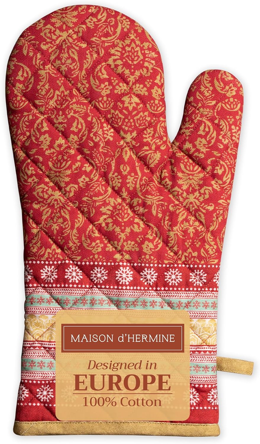 Maison d' Hermine 100% Cotton Cooking Gloves - Heat Resistant for BBQ, Baking & More! - Sofia