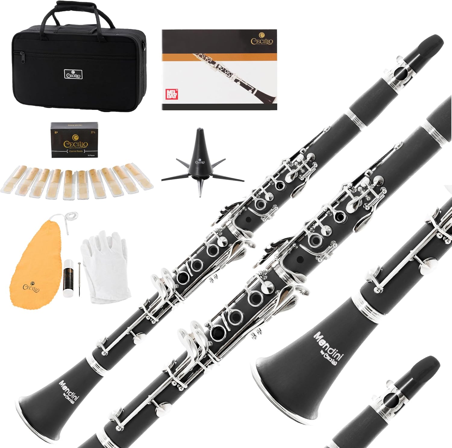Mendini B Flat Clarinet for Beginners - Complete Set Included