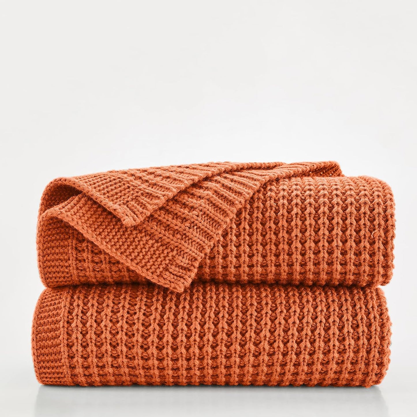 Douceur Rust Orange Throw Blanket for Cozy Living Room Decor