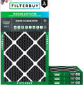 Filterbuy 15x25x1 Air Filter MERV 8 Odor & Allergy Defense - 4-Pack