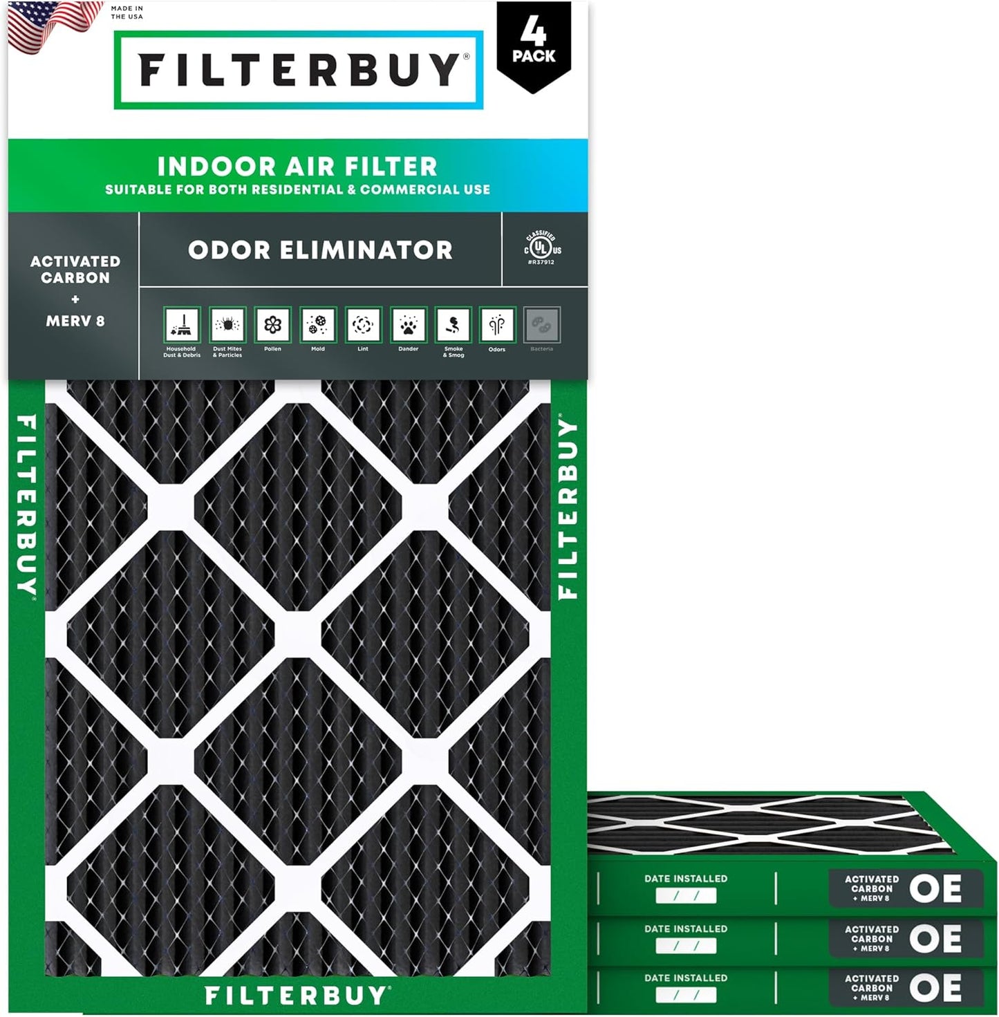 Filterbuy 12x30x1 Air Filter MERV 8 for Odor & Allergy Defense