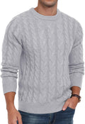 Askdeer Men's Pullover Cable Knit Chunky Sweater - Warm Classic Style