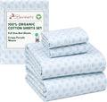 Full Size Organic Cotton Percale Sheets 4-Piece Set - Deep Pocket