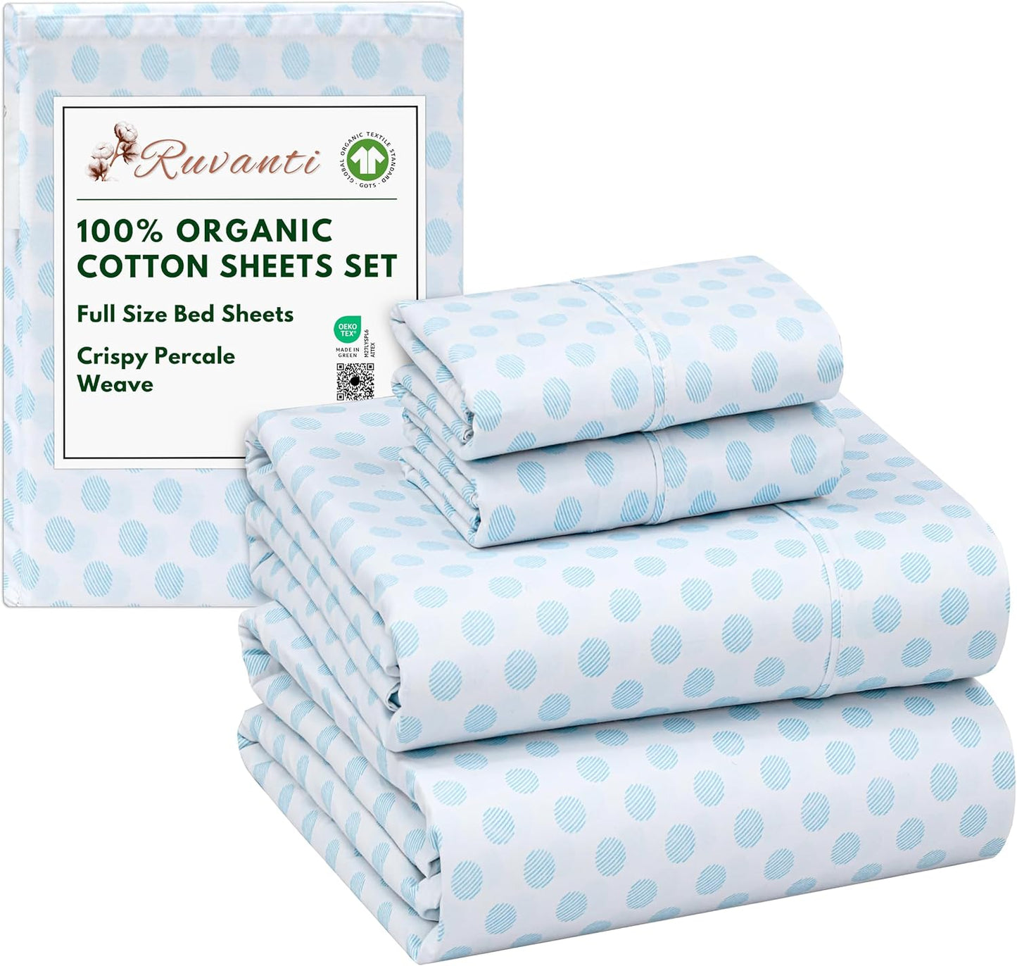 100% Organic Cotton Sheets Full Size Set for Ultimate Comfort