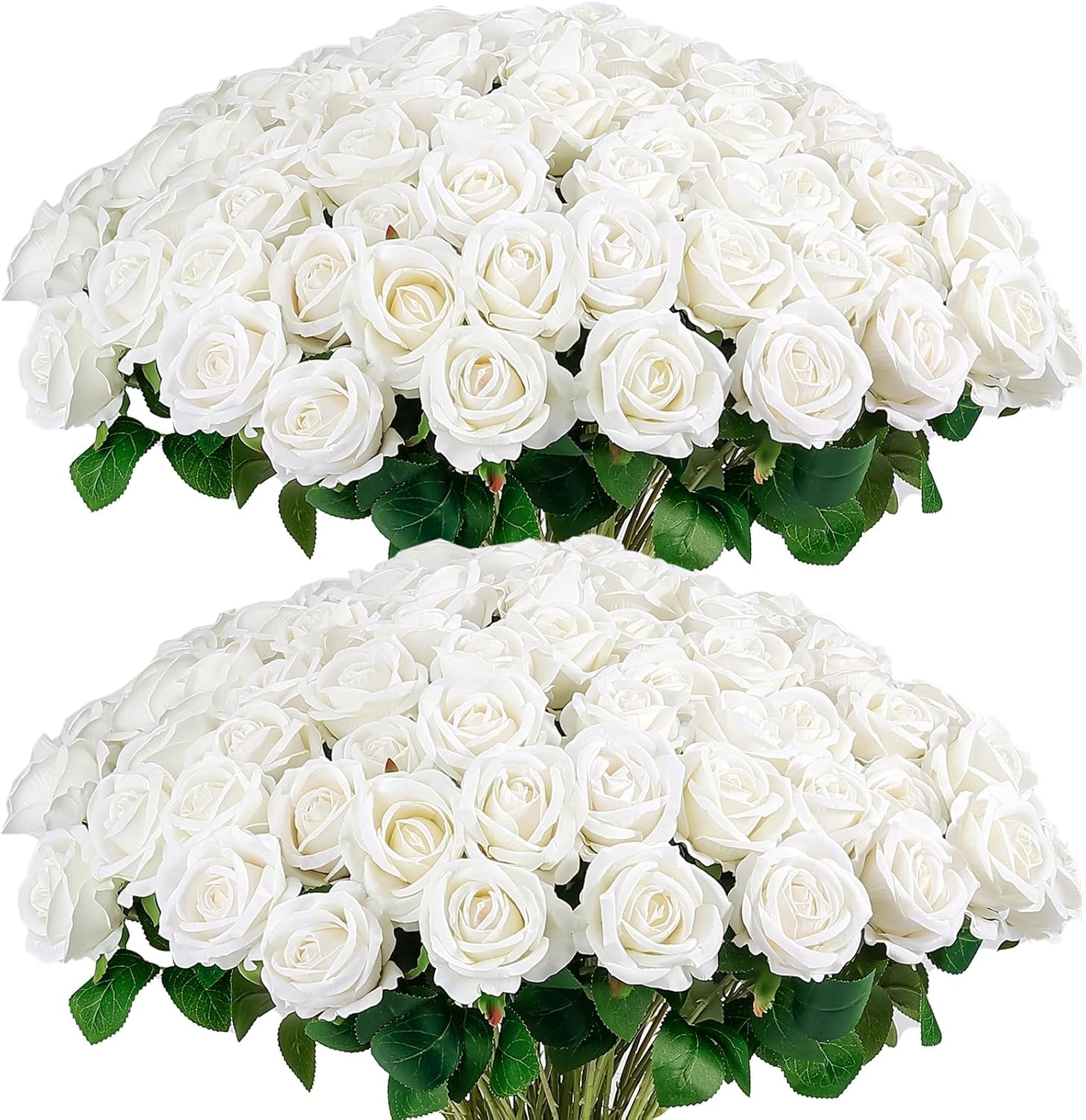 54PCS White Roses Artificial Flower for Wedding Decor and More