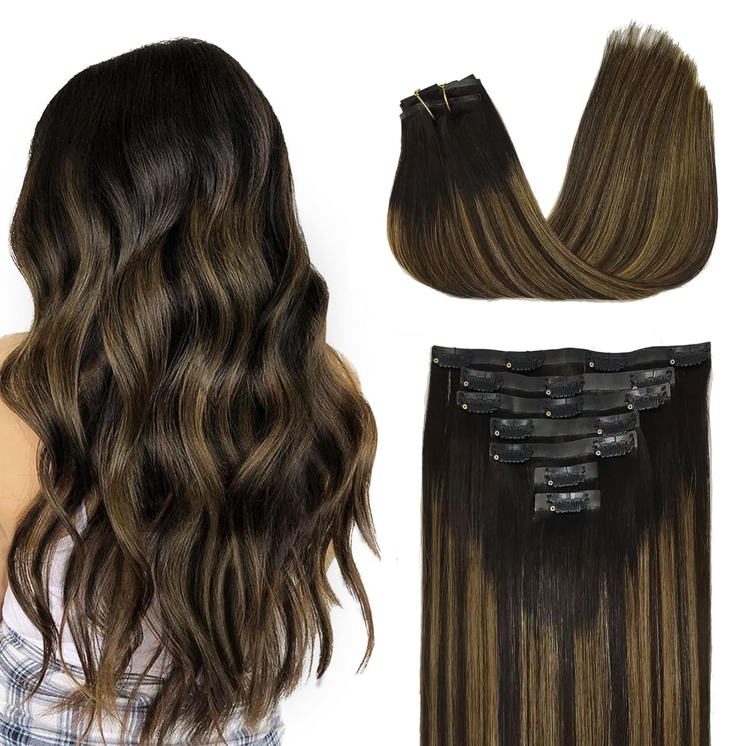 Clip in Hair Extensions Real Human Hair for Luxurious Style