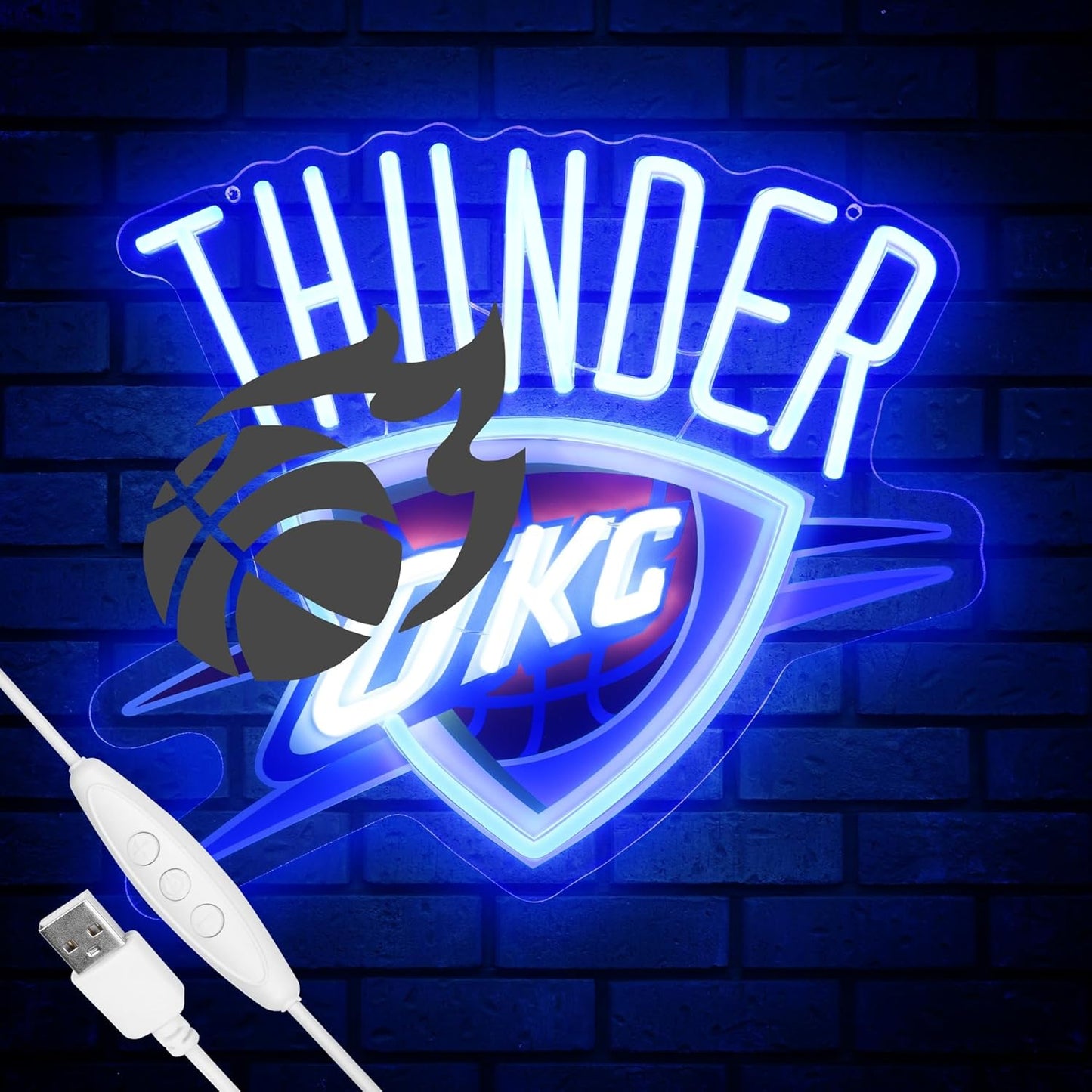 OKC Basketball Team Neon Sign for Wall Decor and Parties