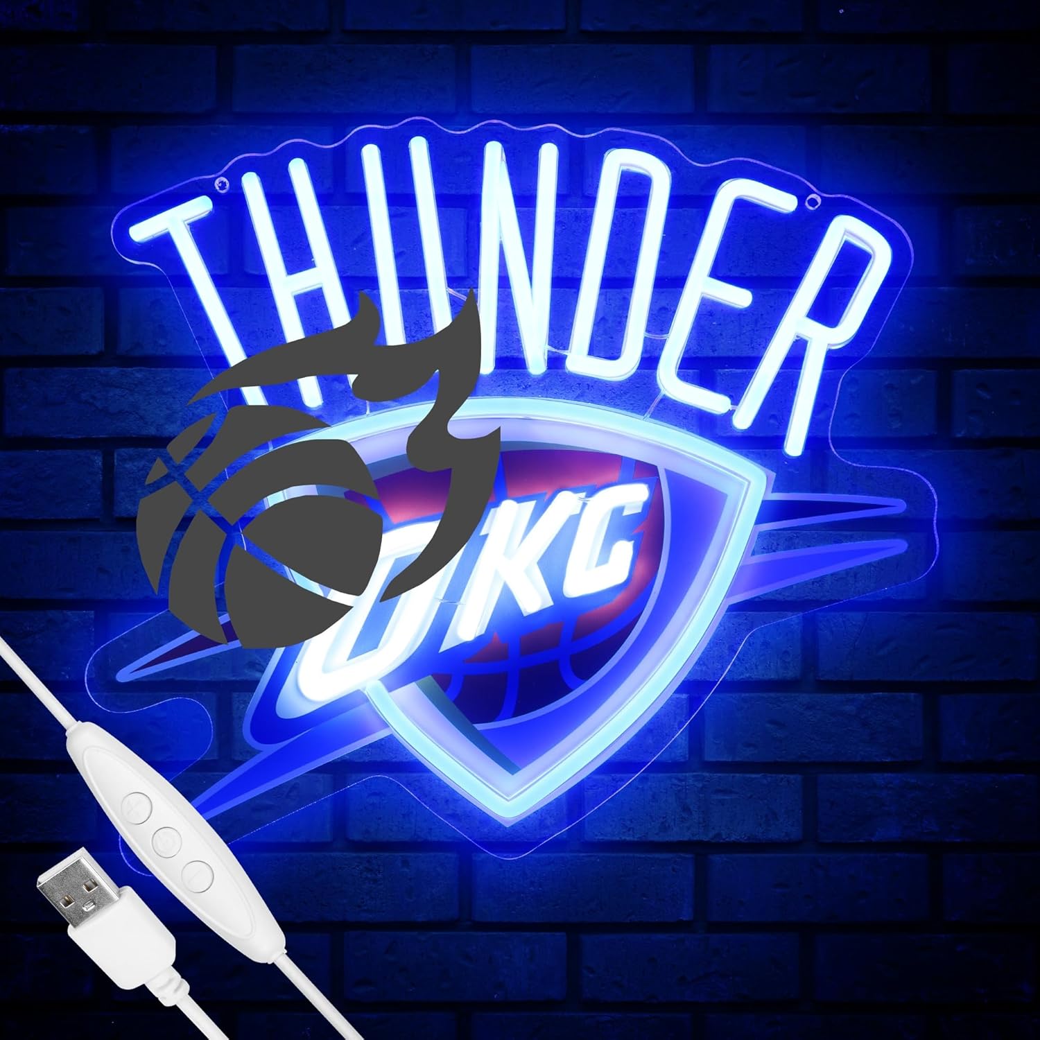 OKC Basketball Team Neon Sign for Wall Decor and Parties