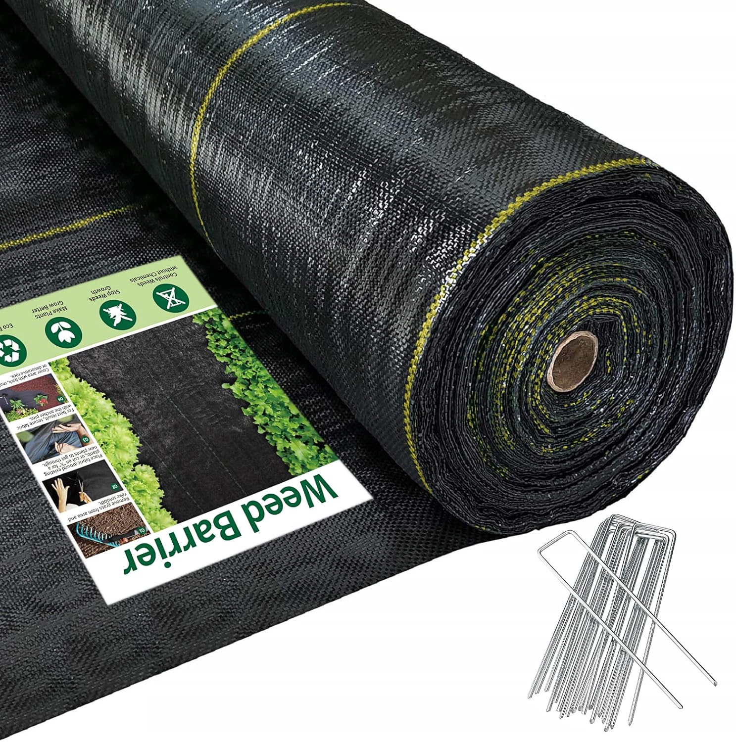 8ft x100ft Black Weed Barrier Landscape Fabric for Effective Control