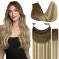 GOO GOO Wire Hair Extensions Human Hair 12in - Invisible Wire Weft