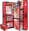 Wrapping Paper Storage Container with Ribbon Dispenser - Large Red