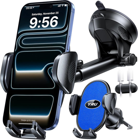YRU 2025 Upgraded Universal Car Phone Holder Mount for Safe Driving
