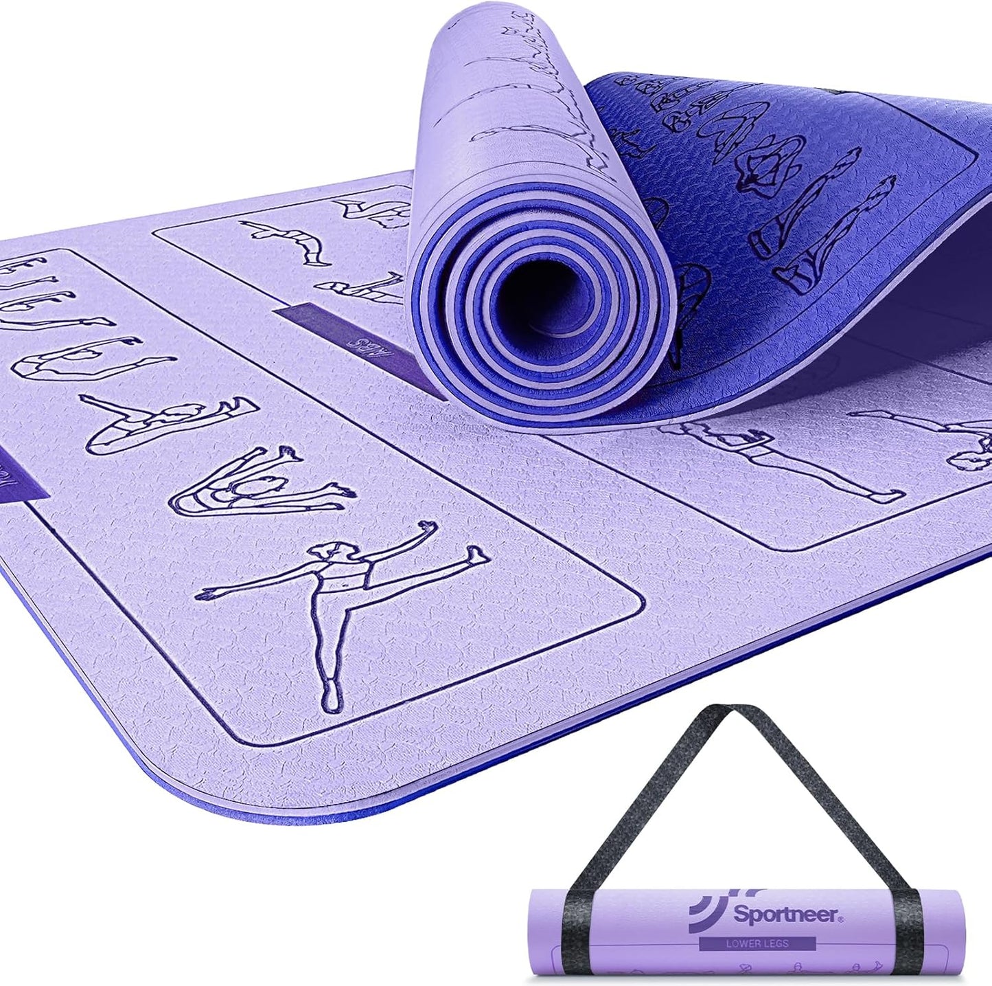 Sportneer Yoga Mat: Non-Slip Double-Sided, Home Workout Essential
