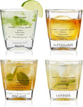 Premium Recipe Rocks Glasses Set 4