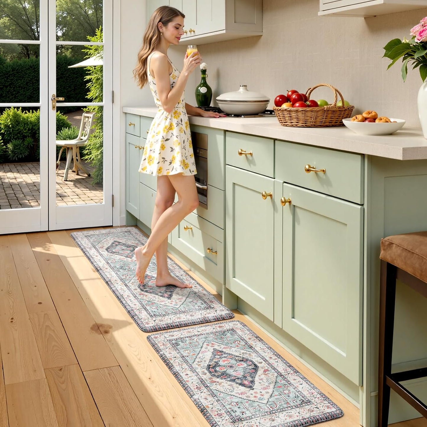 KIMODE Anti Fatigue Kitchen Mats Set of 2 for Comfort and Style